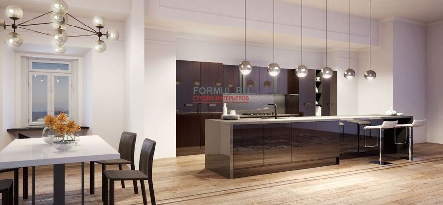 Кухня Berloni Soho ROVERE nero china lucido